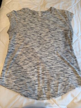 lululemon athletica black and White Space-Dye Short Sleeve Top